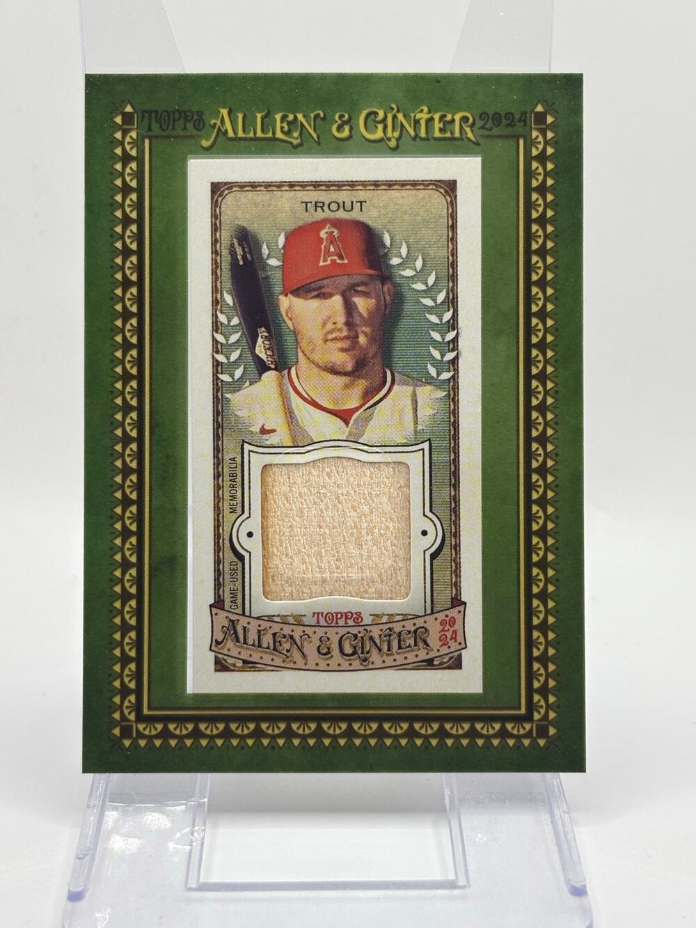 2024 Topps Allen & Ginter Mike Trout Mini Framed Bat Relic Los Angeles Angels